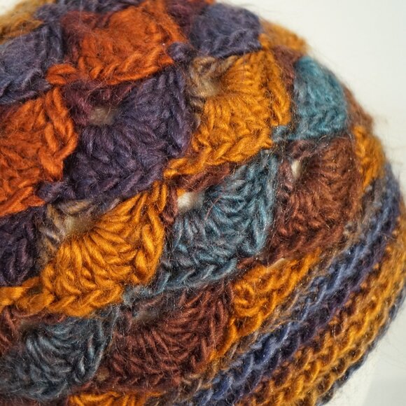 Brand New - Peacock Pull on Crochet Hat, Beanie Style - Picture 3 of 3